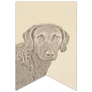 Chesapeake Bay Retriever originele hondkunst schil Vlaggetjes