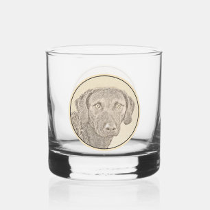 Chesapeake Bay Retriever originele hondkunst schil Whisky Glas