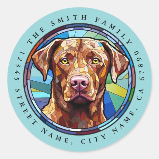 Chesapeake Bay Retriever Ronde Stickers (Voorkant)
