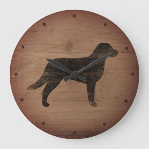 Chesapeake Bay Retriever Silhouette Rustieke Stijl Grote Klok
