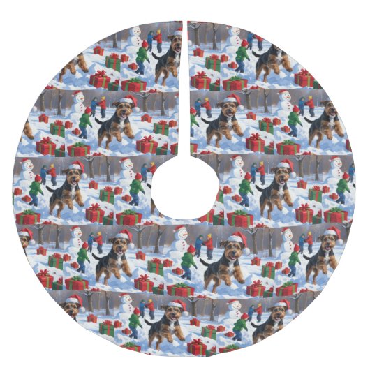 Chesapeake Bay Retriever Sneeuw met Kerstmis Pet Kerstboom Rok (Voorkant)