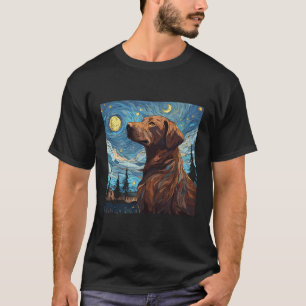 Chesapeake Bay Retriever Sterrennacht voor Dog Mam T-shirt