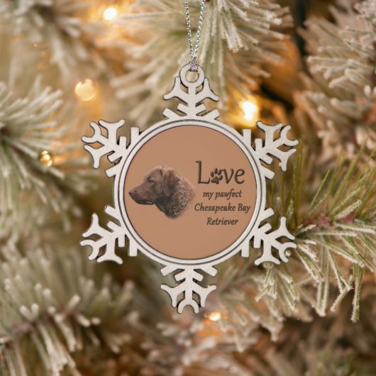 Chesapeake Bay Retriever Tin Sneeuwvlok Ornament (Boom)