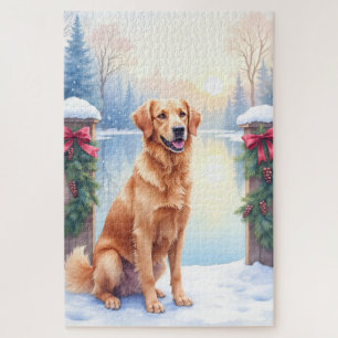 Chesapeake Bay Retriever Winter Merenoever Kerstmi Legpuzzel