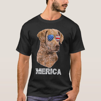 Chesapeake Bay Retriever Zonnebril Amerika Amerika T-shirt
