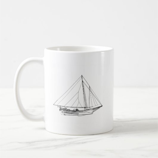 Chesapeake Bay Skipjack Sailboot Koffiemok (Links)
