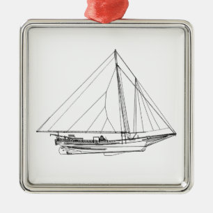 Chesapeake Bay Skipjack Sailboot Metalen Ornament