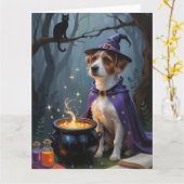 Chesapeake Bay Terrier grillige Halloween Kaart (Gele Bloem)