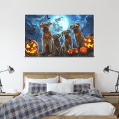 Chesapeake Bay Terrier Halloween Spoken Canvas Afdruk (Insitu (Slaapkamer))