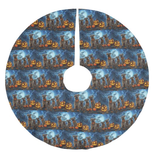 Chesapeake Bay Terrier Halloween Spooky Kerstboom Rok (Voorkant)