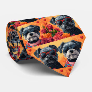 Chesapeake Bay Terrier Hart Rozen Valentijnsdag Stropdas