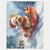 Chesapeake Bay Terrier Hond in Sledge Kerstmis Fleece Deken (Voorkant)