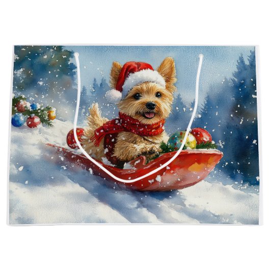 Chesapeake Bay Terrier Hond in Sledge Kerstmis Groot Cadeauzakje (Voorkant)