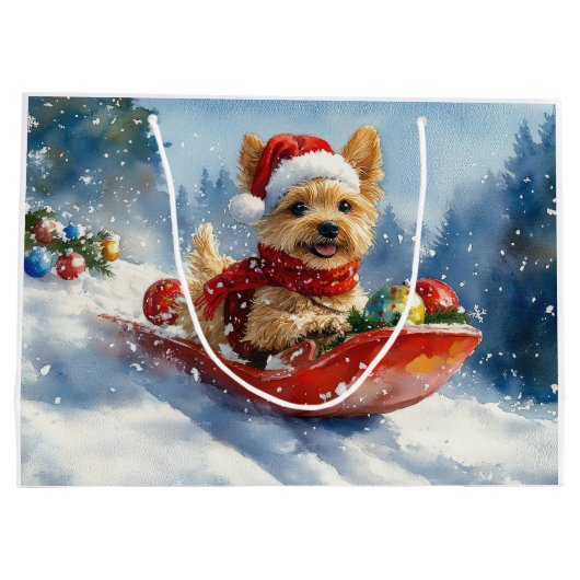 Chesapeake Bay Terrier Hond in Sledge Kerstmis Groot Cadeauzakje (Achterkant)