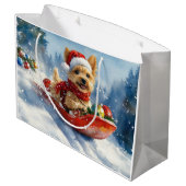 Chesapeake Bay Terrier Hond in Sledge Kerstmis Groot Cadeauzakje (Achterkant Gekanteld)