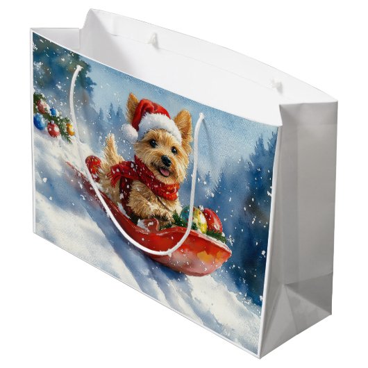 Chesapeake Bay Terrier Hond in Sledge Kerstmis Groot Cadeauzakje (Achterkant Gekanteld)