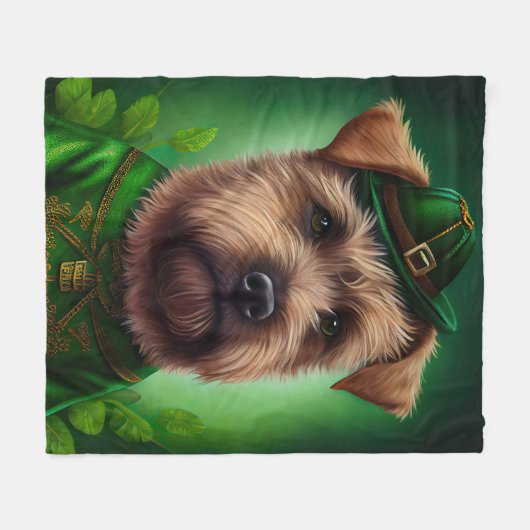 Chesapeake Bay Terrier in St. Patrick's Day Dress Fleece Deken (Voorkant (Horizontaal))