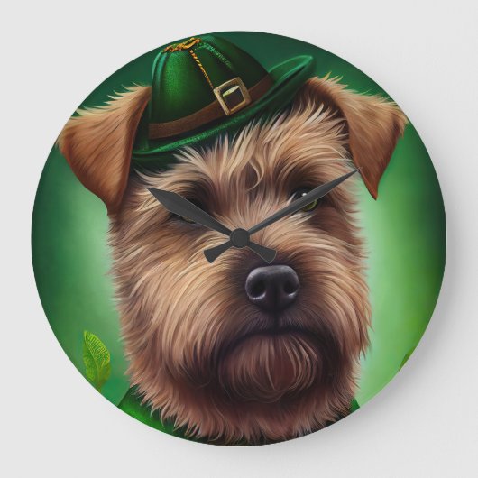 Chesapeake Bay Terrier in St. Patrick's Day Dress Grote Klok (Voorkant)
