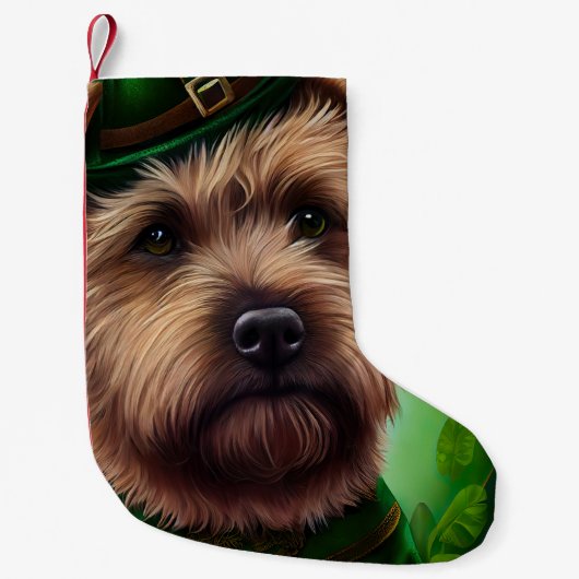 Chesapeake Bay Terrier in St. Patrick's Day Dress Kleine Kerstsok (Voorkant)