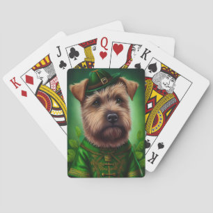 Chesapeake Bay Terrier in St. Patrick's Day-jurk Pokerkaarten