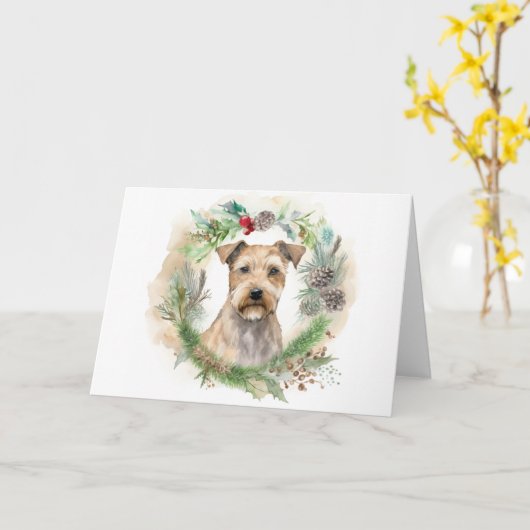 Chesapeake Bay Terrier Kerstkrans feestelijk Kaart (Gele Bloem)