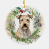 Chesapeake Bay Terrier Kerstkrans feestelijk Keramisch Ornament (Achterkant)