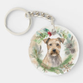 Chesapeake Bay Terrier Kerstkrans feestelijk Sleutelhanger (Voorkant)