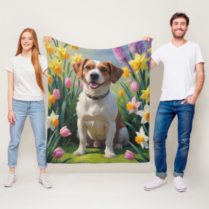 Chesapeake Bay Terrier Lente Bloemen Schilderen Fleece Deken