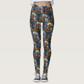 Chesapeake Bay Terrier Pompoen Halloween Grappig Leggings (Voorkant)