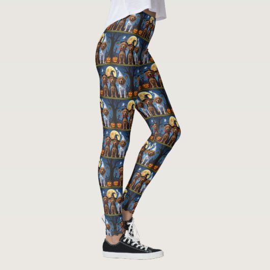 Chesapeake Bay Terrier Pompoen Halloween Grappig Leggings (Rechts)