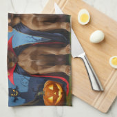 Chesapeake Bay Terrier Pompoen Halloween Grappig Theedoek (Quarter Fold)