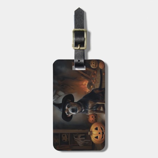 Chesapeake Bay Terrier pompoenen Halloween eng Bagagelabel (Voorkant verticaal)