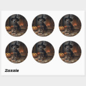 Chesapeake Bay Terrier pompoenen Halloween eng Ronde Sticker (Vel)