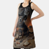 Chesapeake Bay Terrier pompoenen Halloween eng Schort (Insitu)