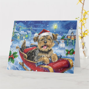 Chesapeake Bay Terrier Sleigh Snow Kerstmis Kaart