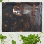 Chesapeake Bay Terrier Snowy Sleigh Kerst Theedoek (Gevouwen)