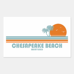 Chesapeake Beach Maryland Sun Palm Trees Rechthoekige Sticker