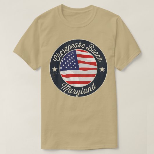 Chesapeake Beach - Patriotic Maryland Souvenir T-S T-shirt (Design voorkant)