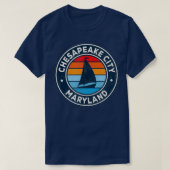 Chesapeake City Maryland Md kleinboot Retro T-shirt (Design voorkant)
