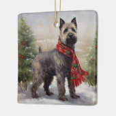 Chesapeake Hond in Sneeuw Kerstmis Keramisch Ornament (Links)