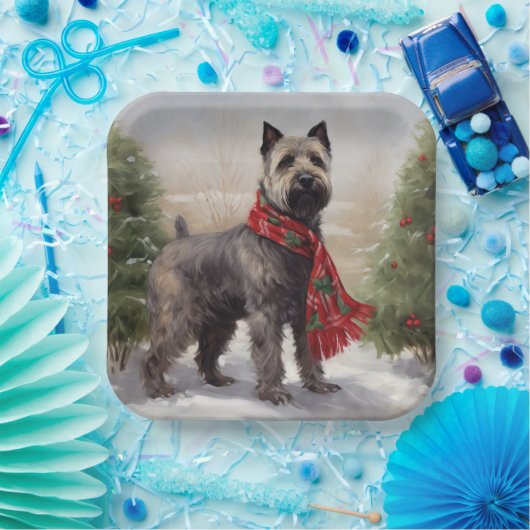 Chesapeake Hond in Sneeuw Kerstmis Papieren Bordje (Feest)