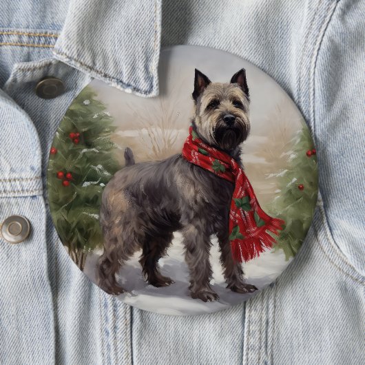 Chesapeake Hond in Sneeuw Kerstmis Ronde Button 6,0 Cm (In situ)