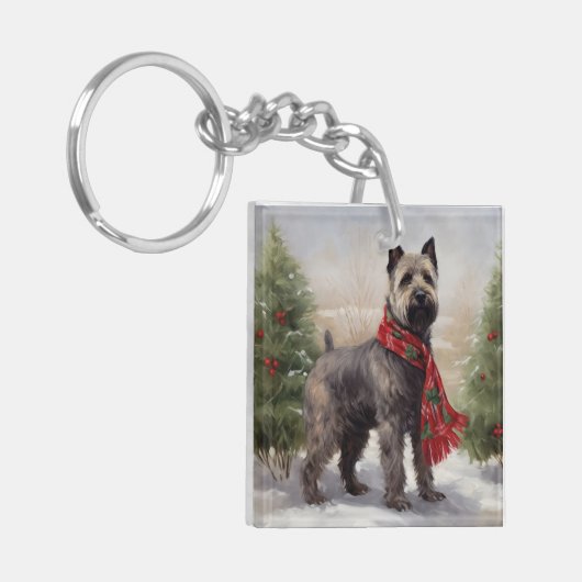 Chesapeake Hond in Sneeuw Kerstmis Sleutelhanger (Voorkant Links)