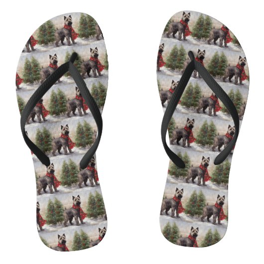 Chesapeake Hond in Sneeuw Kerstmis Teenslippers (Voetbed)