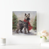 Chesapeake Hond in Sneeuw Kerstmis Vierkante Klok (Huis)