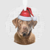 Chesapeake Retriever met naam en kerstfoto Ornament (achterkant)