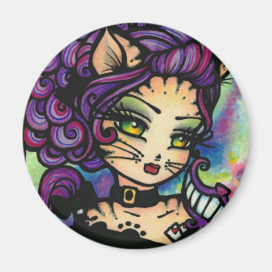 Cheshire Cat Alice in Wonderland Art Hannah Lynn Magneet