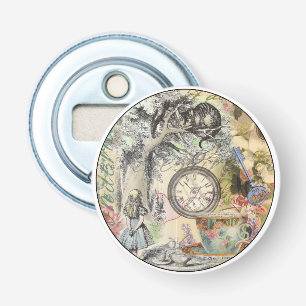 Cheshire Cat Alice Wonderland Button Flesopener