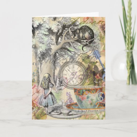 Cheshire Cat Alice Wonderland Kaart (Voorkant)