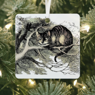 Cheshire Cat Alice Wonderland Klassieker Metalen Ornament